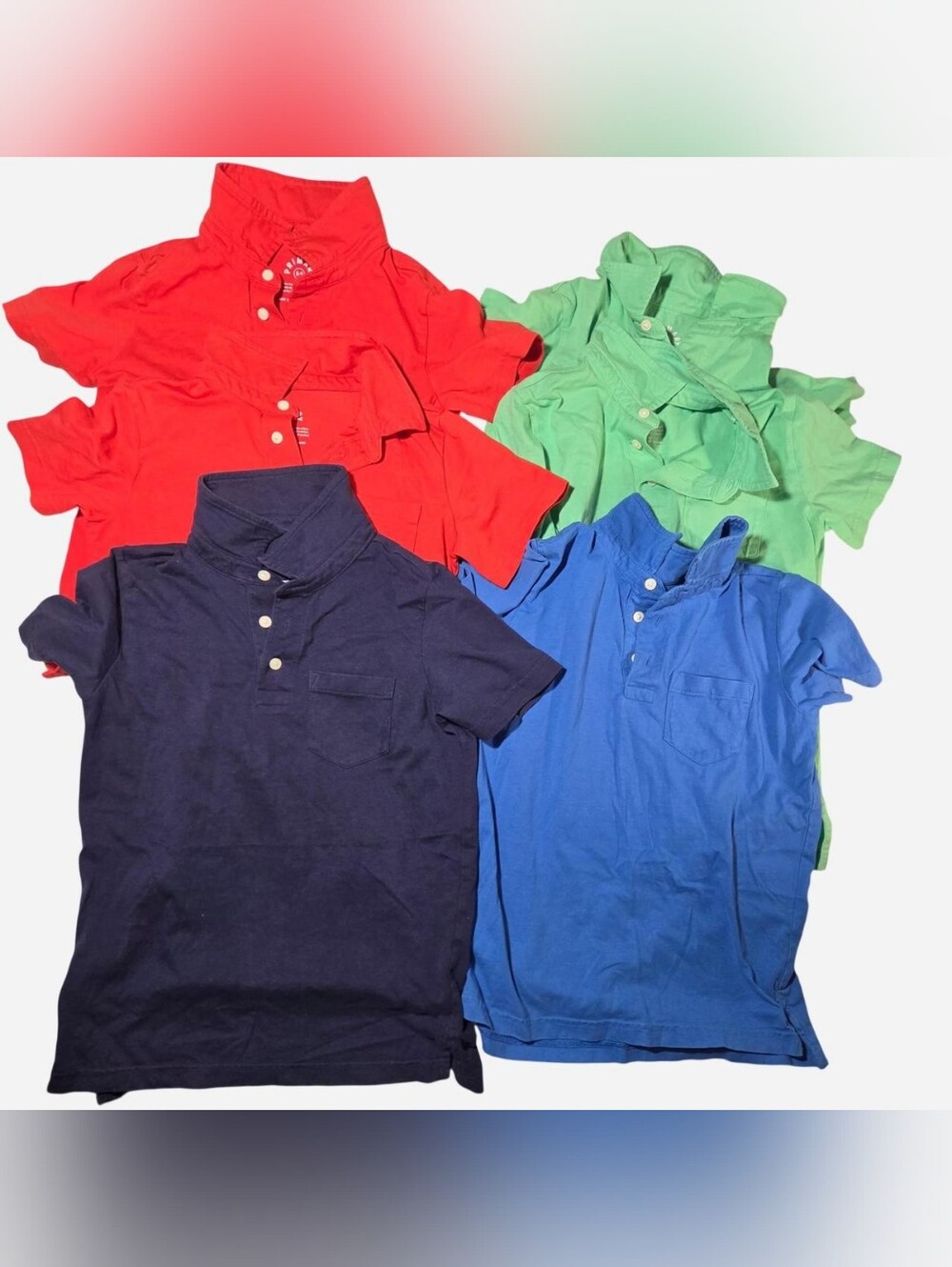 Bundle of 6 Primary Kids Cotton Polo Shirts Size 8/9 - School Uniform Basics